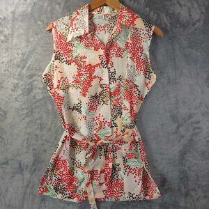 Miss K women's 34‎ multicolored Sleeveless 50s 60s Floral vintage Abstract Tunic